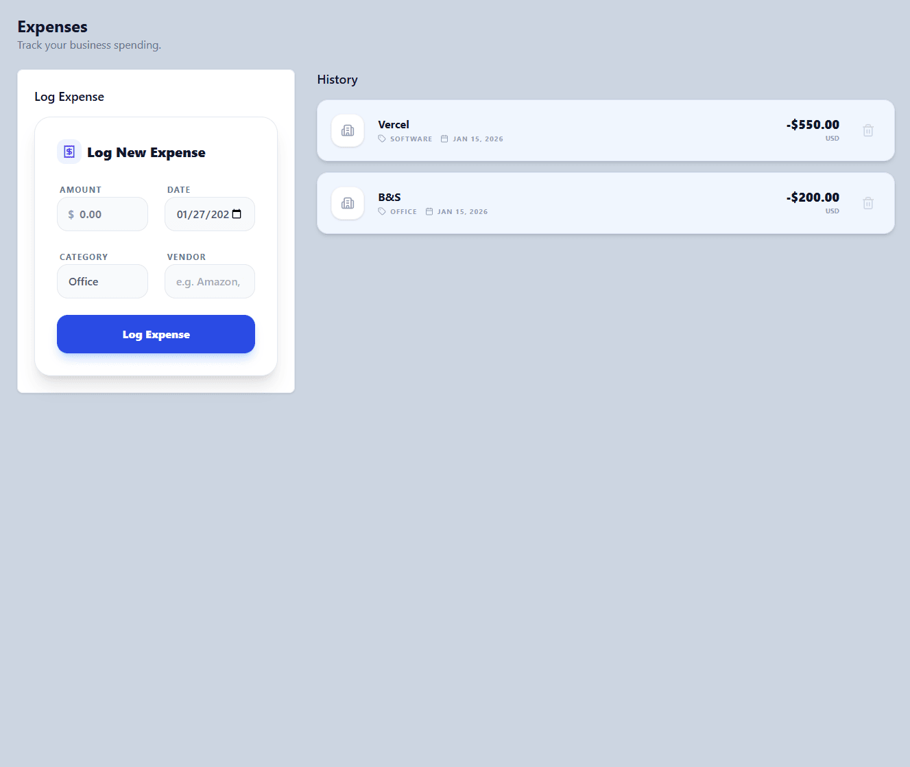 Expense Tracking